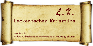 Lackenbacher Krisztina névjegykártya