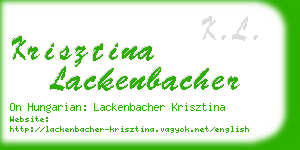 krisztina lackenbacher business card